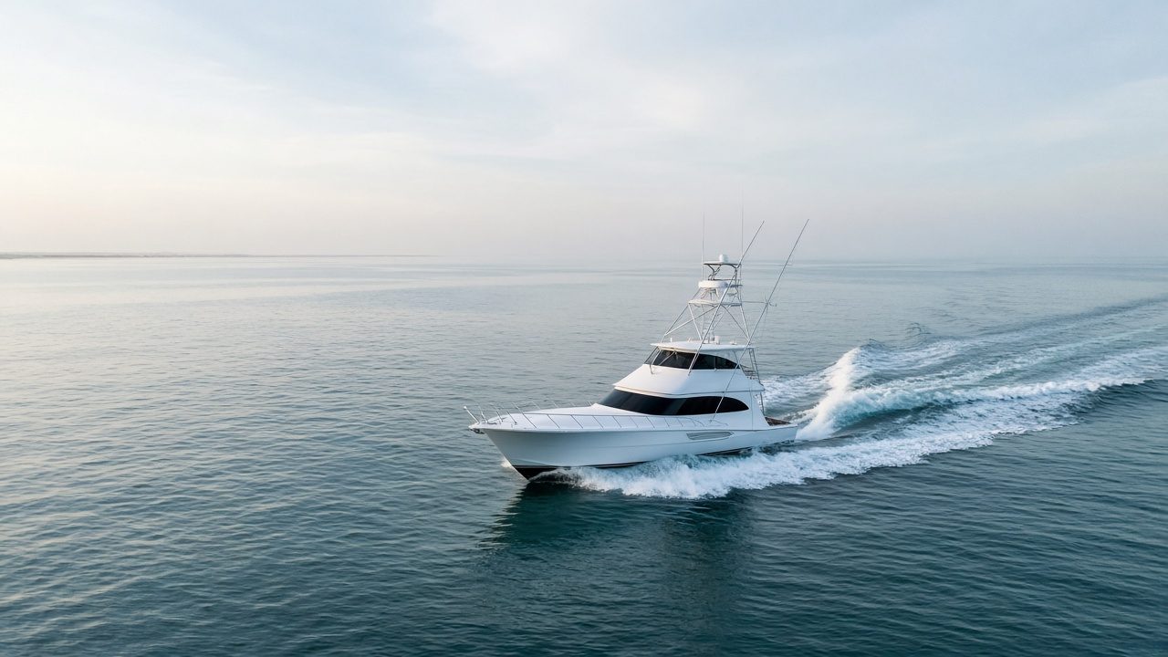 Sport-fishing yacht cruising on the Gulf