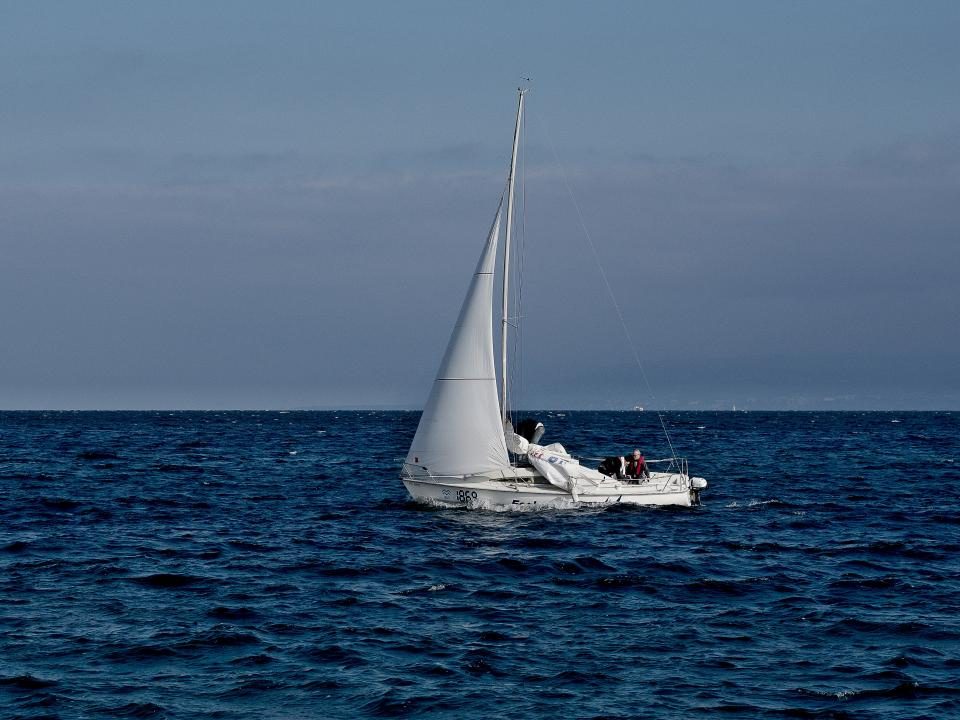 Sailboat under way on open water